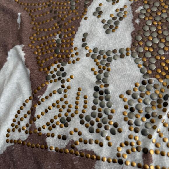 Division E Y2K shirt studded tie dye mens shirt long sleeve size M see thru - Picture 4 of 7